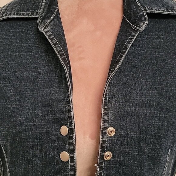 A.M.I. Vintage 90s Dark Wash Denim Vest, Size PM.  EUC! - Picture 2 of 6